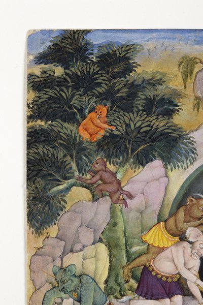 Detail from Demons in a Wild Landscape, c.1600 by Indian School